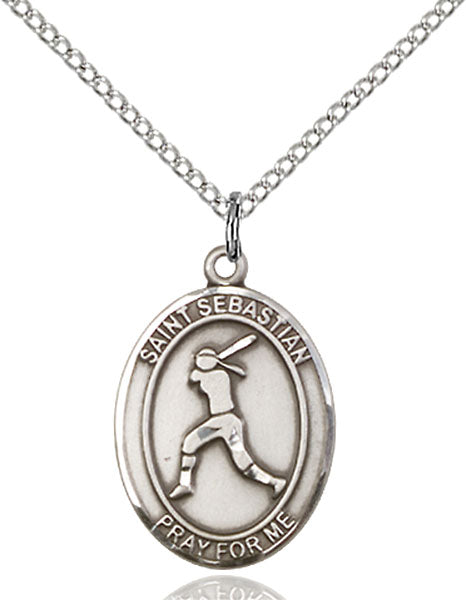 Sterling Silver Saint Sebastian / Softball Pendant