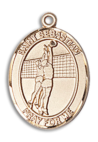 14kt Gold Filled Saint Sebastian / Volleyball Pendant