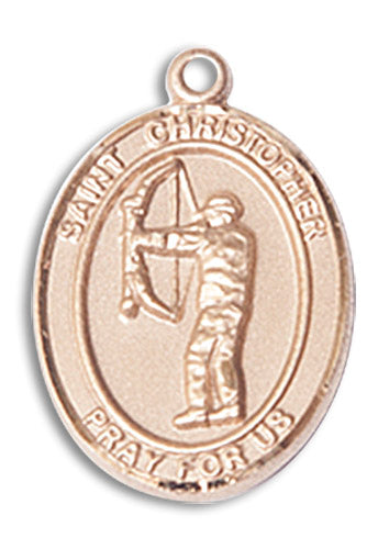 14kt Gold Saint Christopher/Archery Medal