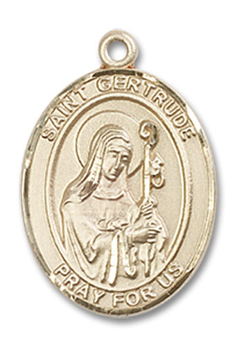 14kt Gold Saint Gertrude of Nivelles Medal