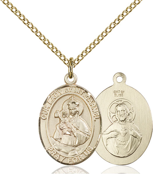 14kt Gold Filled Our Lady of Mount Carmel Pendant