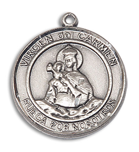 Sterling Silver Virgen del Carmen Pendant