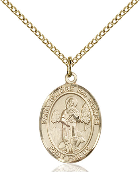 14kt Gold Filled Saint Isidore the Farmer Pendant