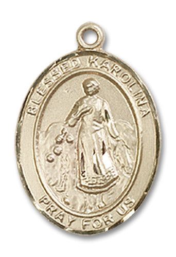14kt Gold Blessed Karolina Kozkowna Medal