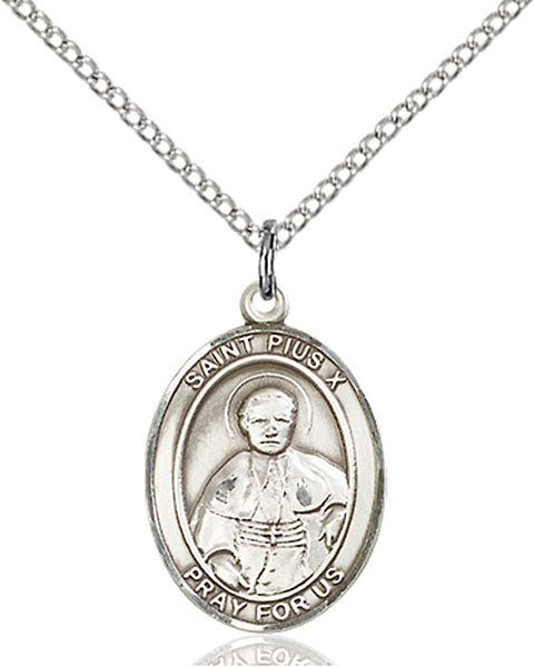 Sterling Silver Saint Pius X Pendant