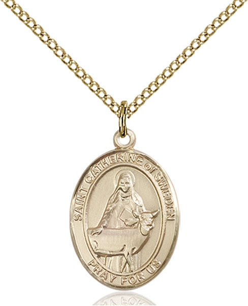 14kt Gold Filled Saint Catherine of Sweden Pendant