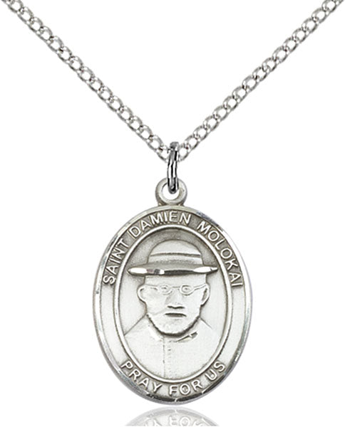 Sterling Silver Saint Damien of Molokai Pendant