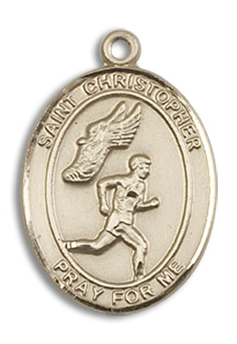 14kt Gold Saint Christopher/Track&Field Medal