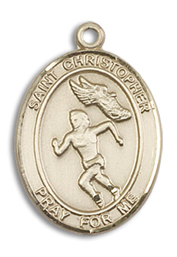 14kt Gold Saint Christopher/Track&Field Medal