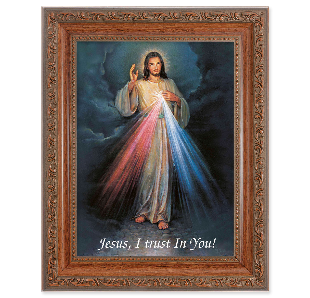 Divine Mercy Mahogany Finish Framed Art