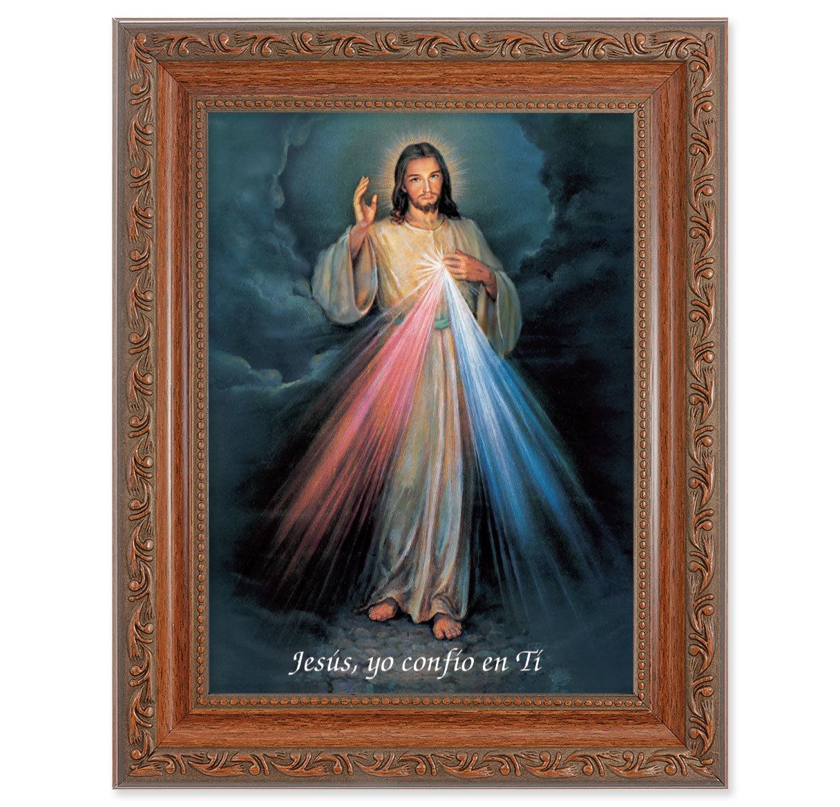 Divine Mercy (Spanish) Mahogany Finish Framed Art