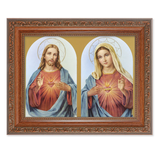 The Sacred Hearts Mahogany Finish Framed Art