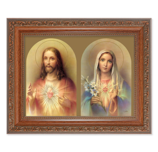 The Sacred Hearts Mahogany Finish Framed Art