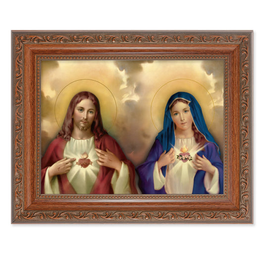 The Sacred Hearts Mahogany Finish Framed Art