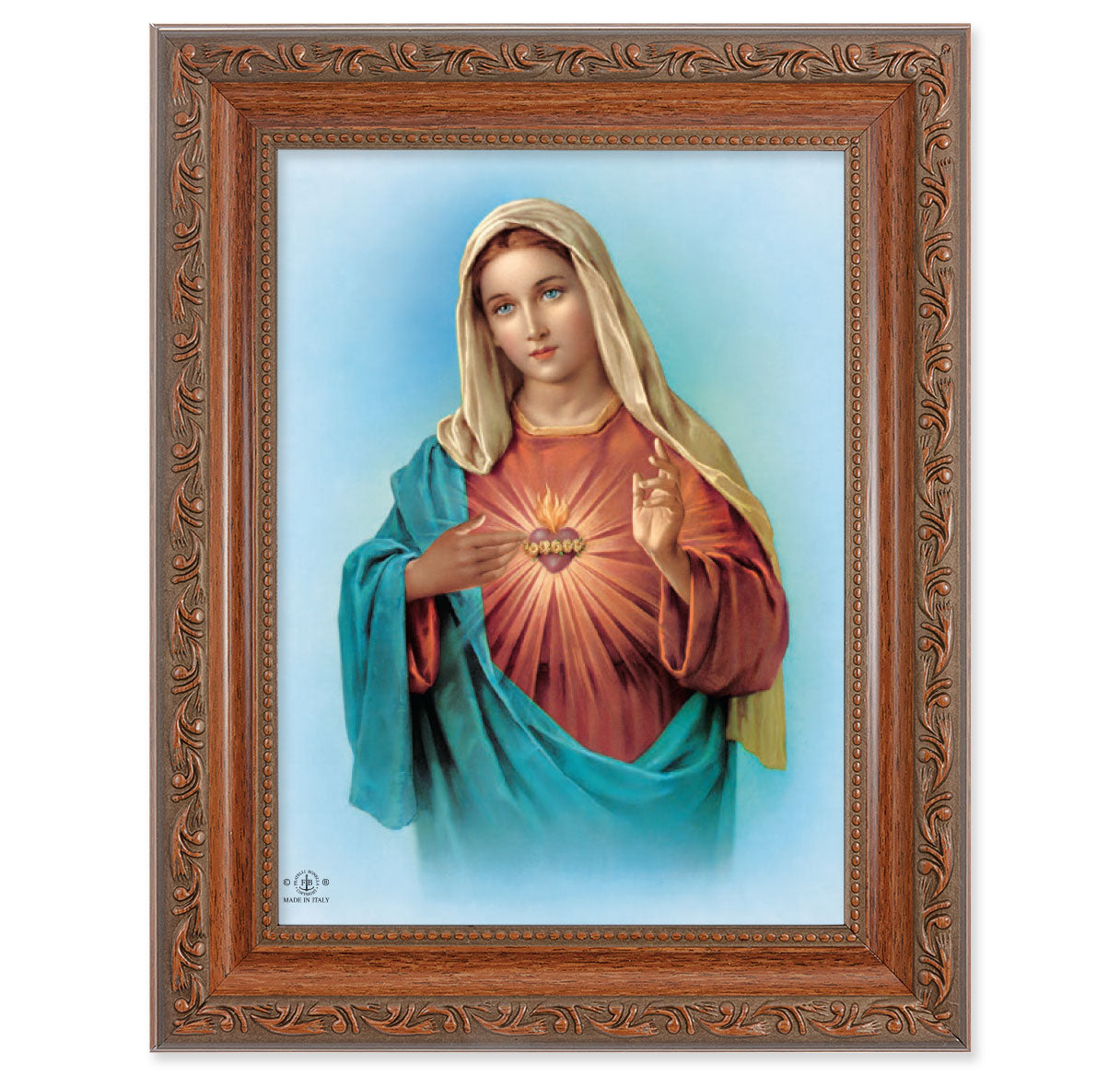 Immaculate Heart of Mary Mahogany Finish Framed Art