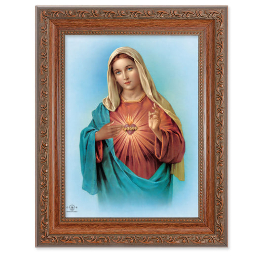 Immaculate Heart of Mary Mahogany Finish Framed Art