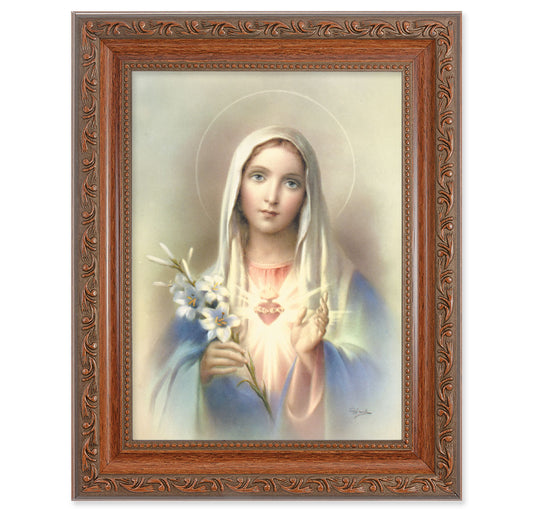 Immaculate Heart of Mary Mahogany Finish Framed Art