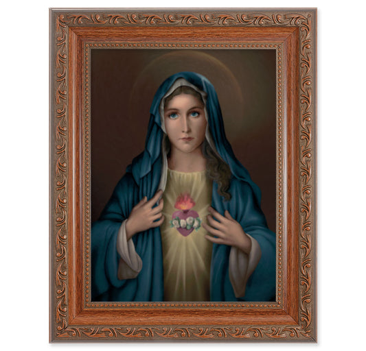 Immaculate Heart of Mary Mahogany Finish Framed Art