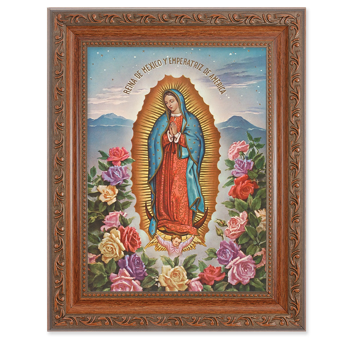 Our Lady of Guadalupe Mahogany Finish Framed Art
