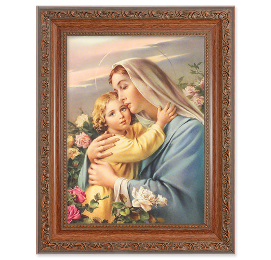 Madonna and Child Mahogany Finish Framed Art