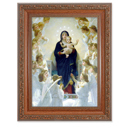 Queen of Angels Mahogany Finish Framed Art