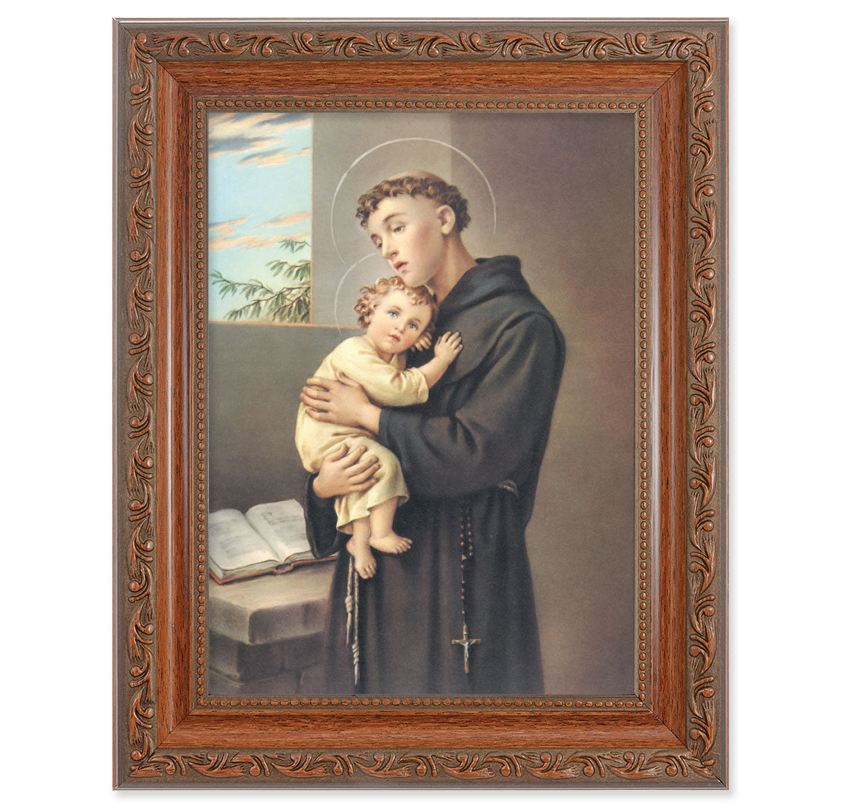 St. Anthony Mahogany Finish Framed Art
