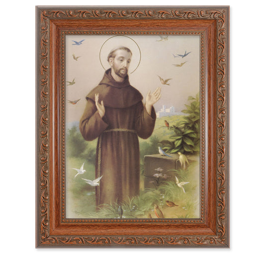 St. Francis Mahogany Finish Framed Art