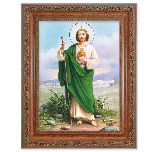 St. Jude Mahogany Finish Framed Art