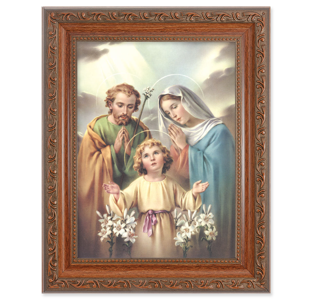 The Holy Family Mahogany Finish Framed Art