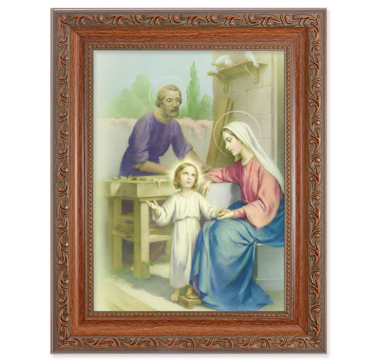 Holy Family Mahogany Finish Framed Art