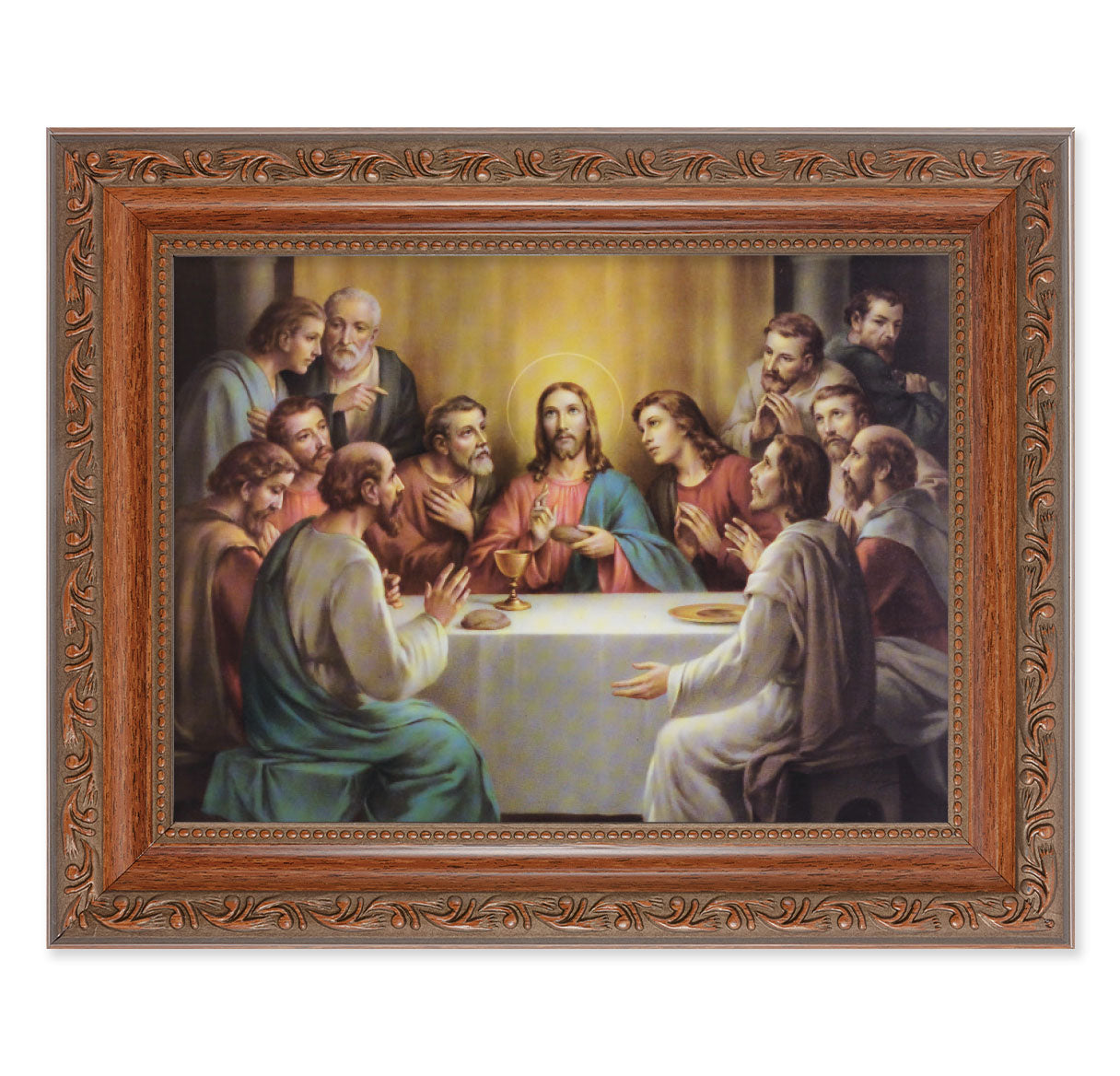 The Last Supper Mahogany Finish Framed Art
