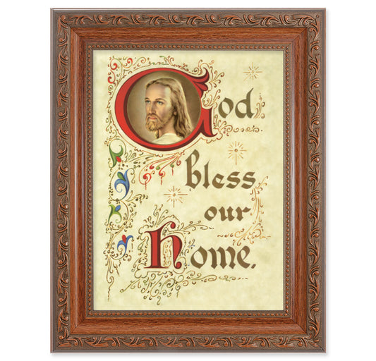 House Blessing Mahogany Finish Framed Art