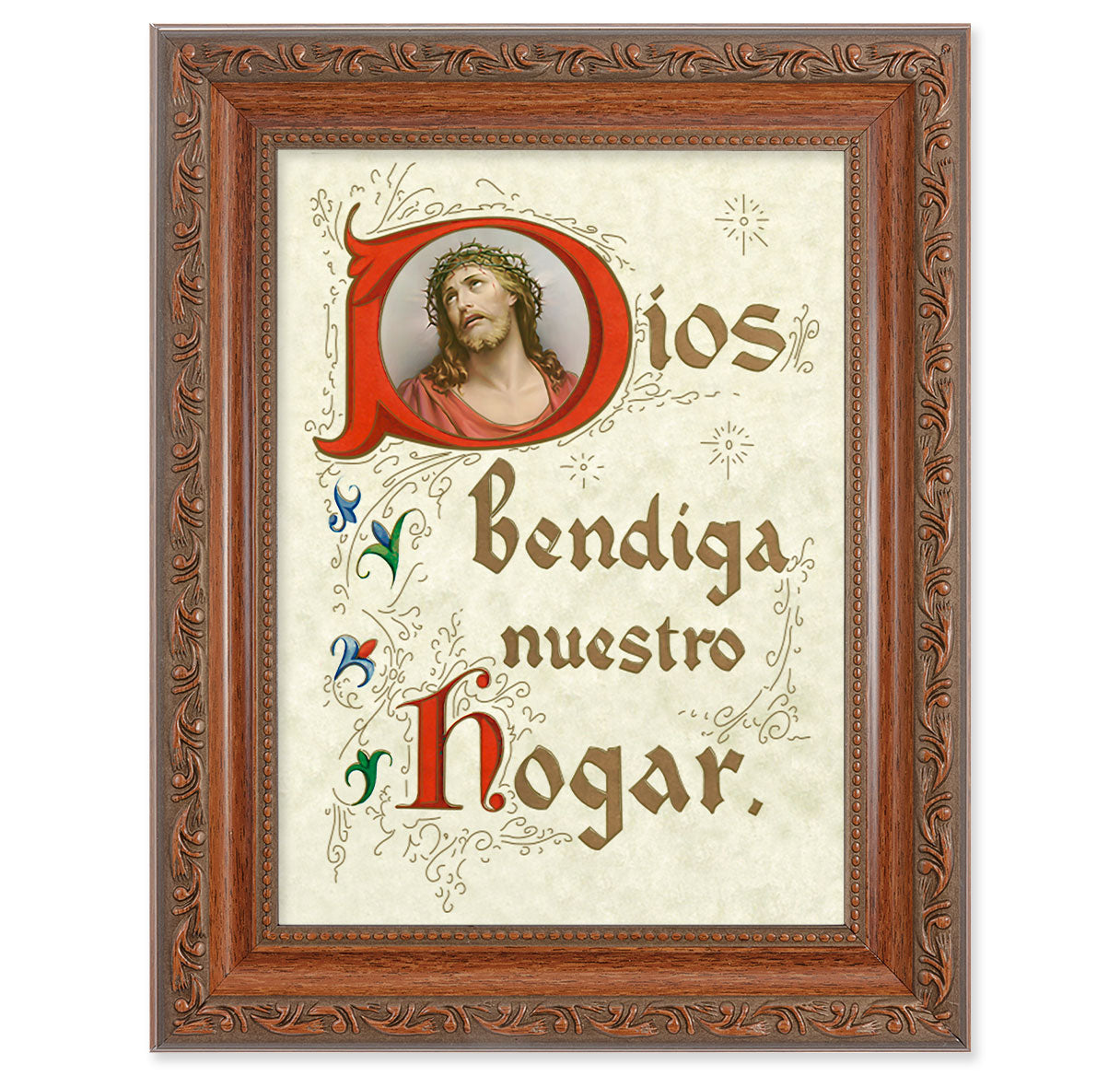 House Blessing (Spanish) Mahogany Finish Framed Art
