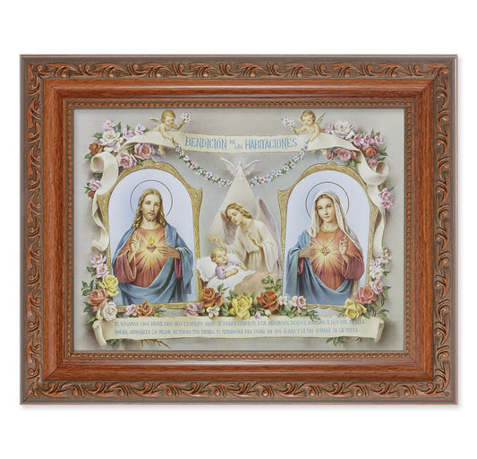 Baby Room Blessing SHJ-IHM (Spanish) Mahogany Finish Framed Art