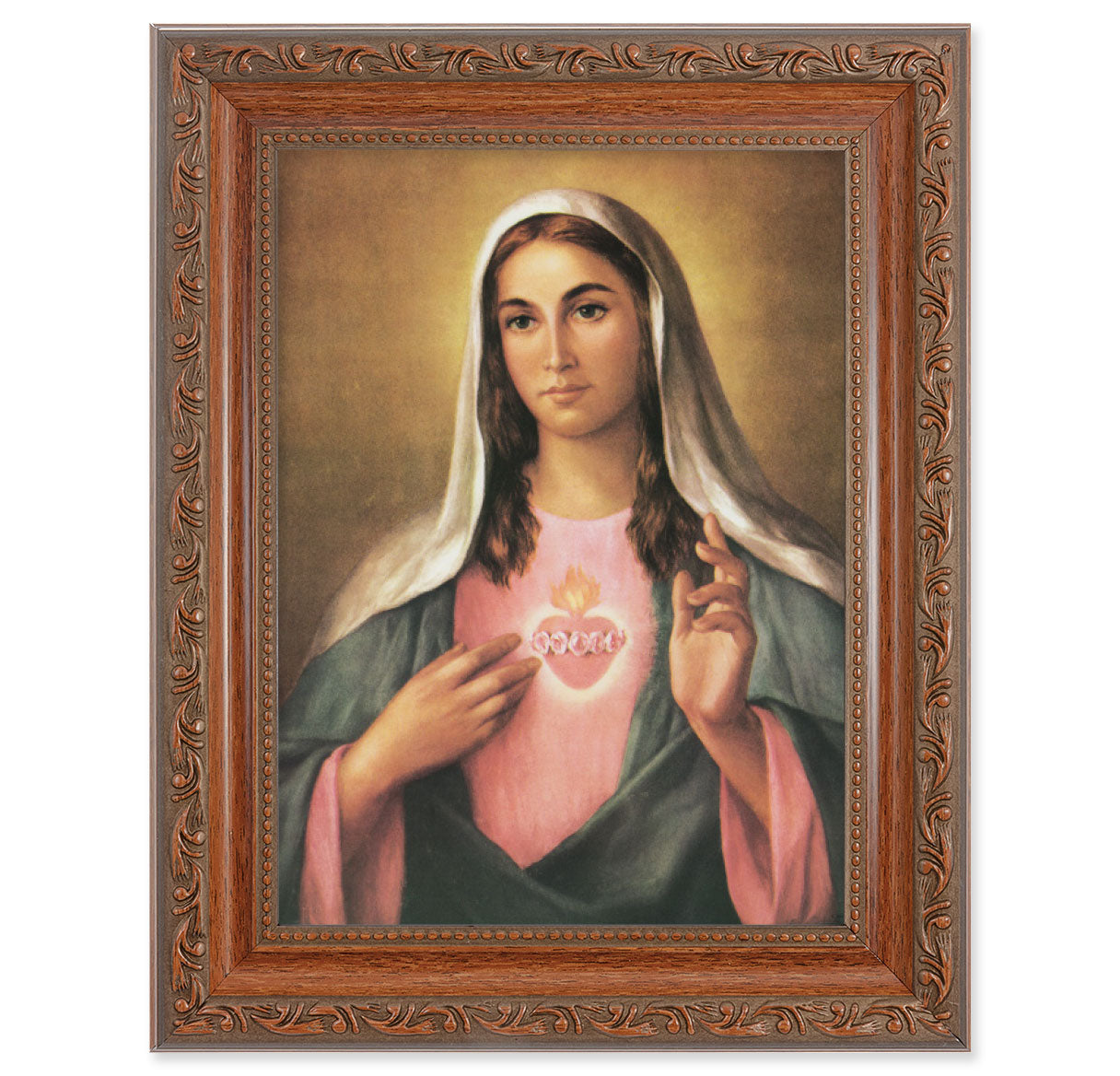 Immaculate Heart of Mary Mahogany Finish Framed Art