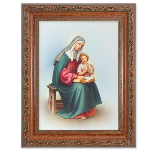 St. Anne Mahogany Finish Framed Art