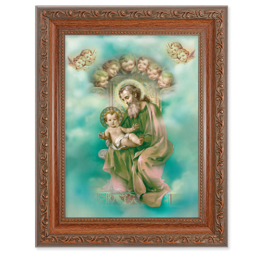 St. Joseph Mahogany Finish Framed Art