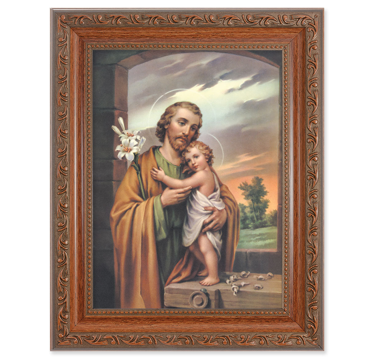 St. Joseph Mahogany Finish Framed Art