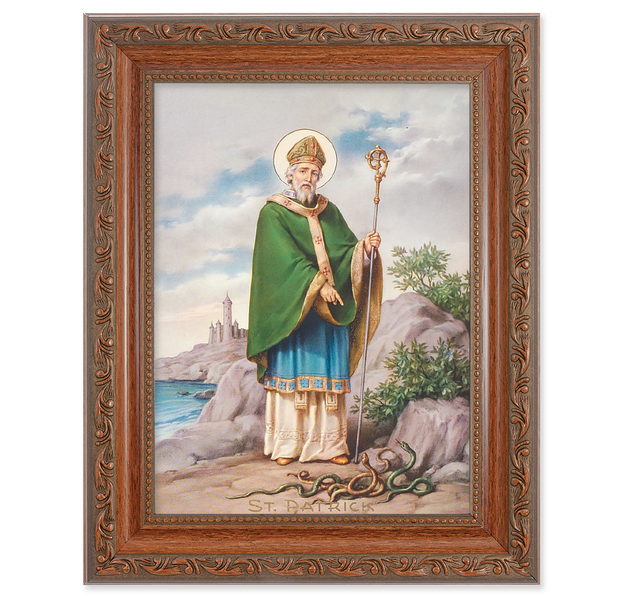 St. Patrick Mahogany Finish Framed Art