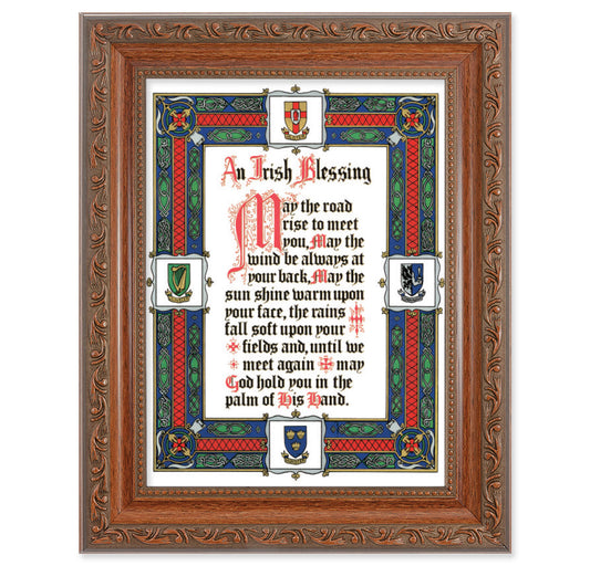 Irish Blessing Mahogany Finish Framed Art