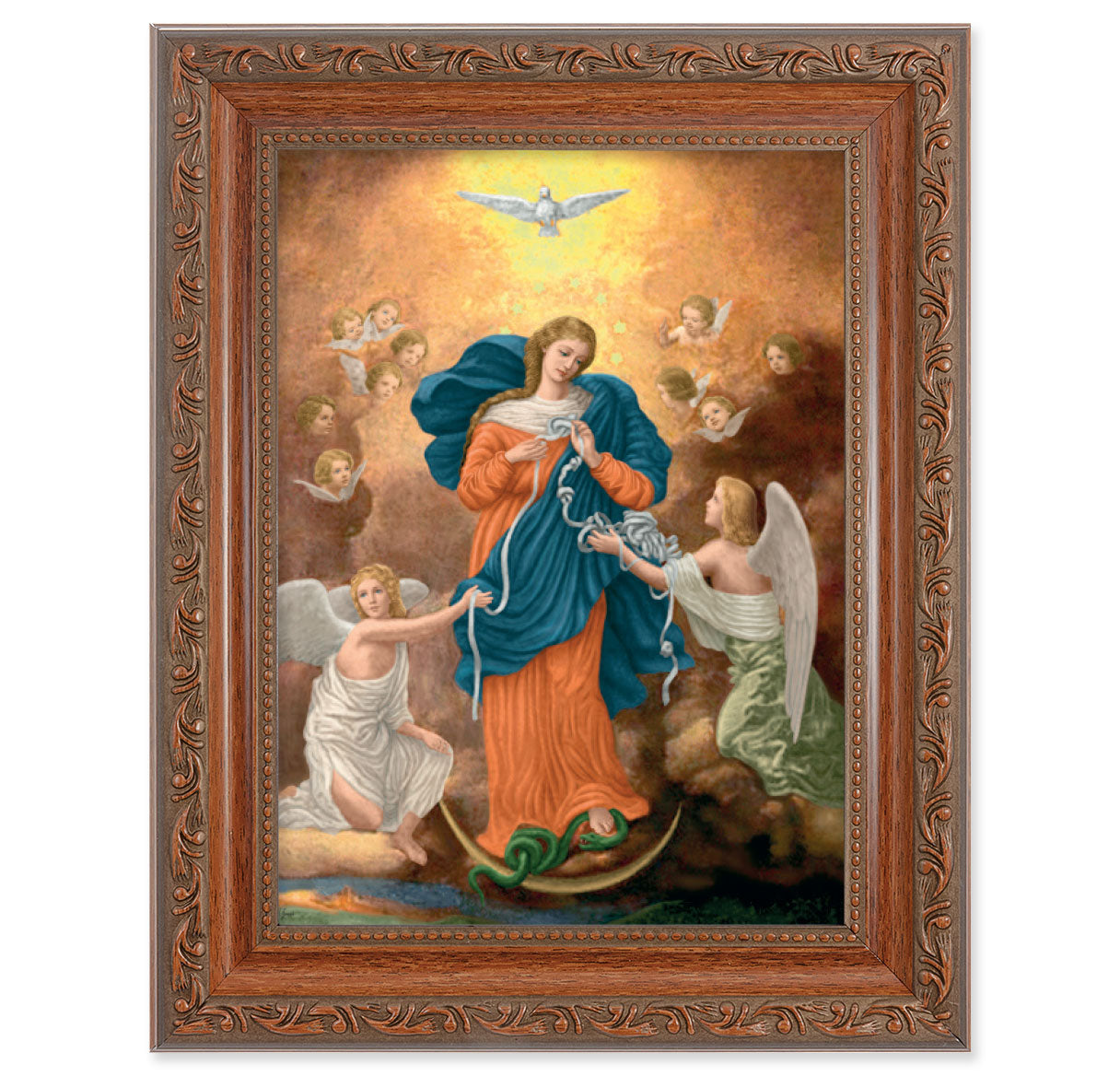 Our Lady Untier of Knots Mahogany Finish Framed Art