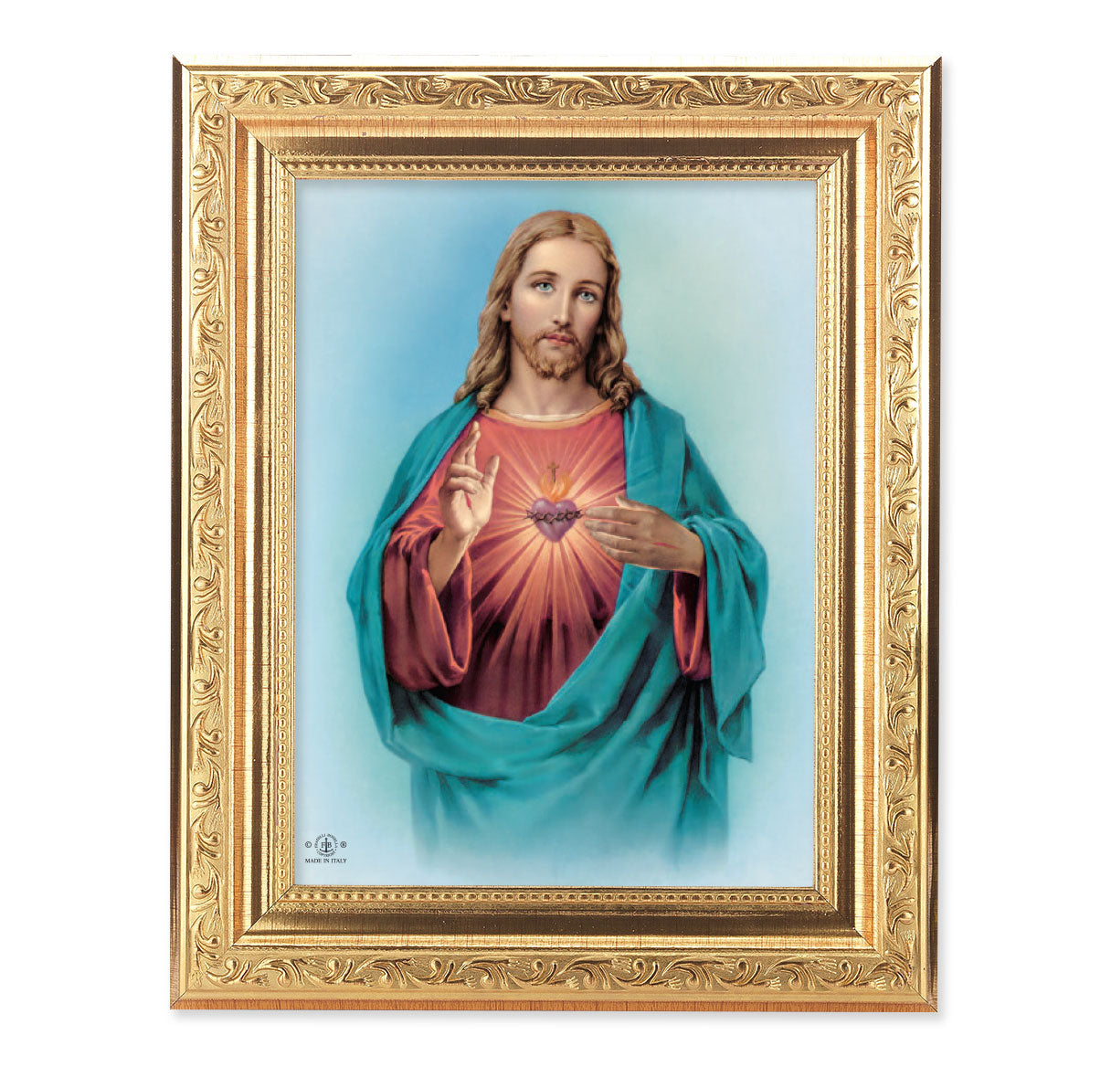 Sacred Heart of Jesus Antique Gold Framed Art