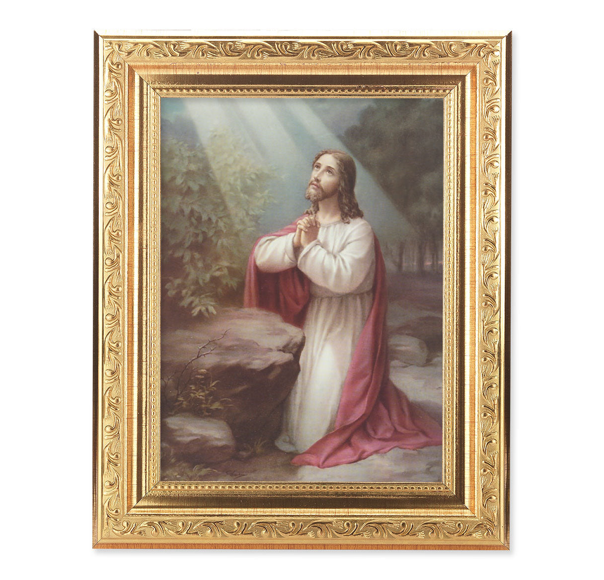 Christ on the Mount of Olives Antique Gold Framed Art
