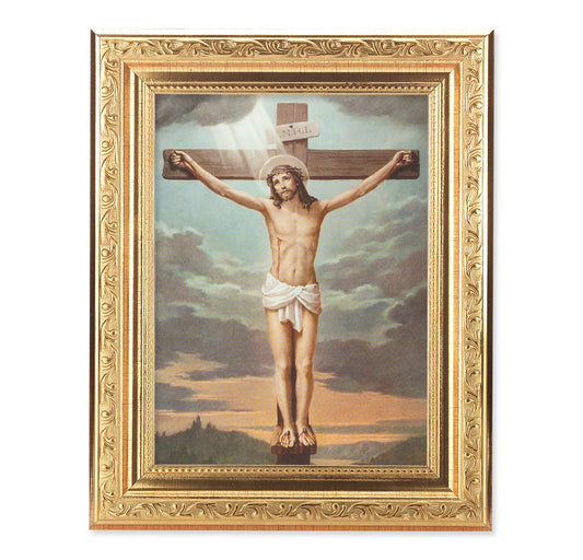 Crucifixion Antique Gold Framed Art