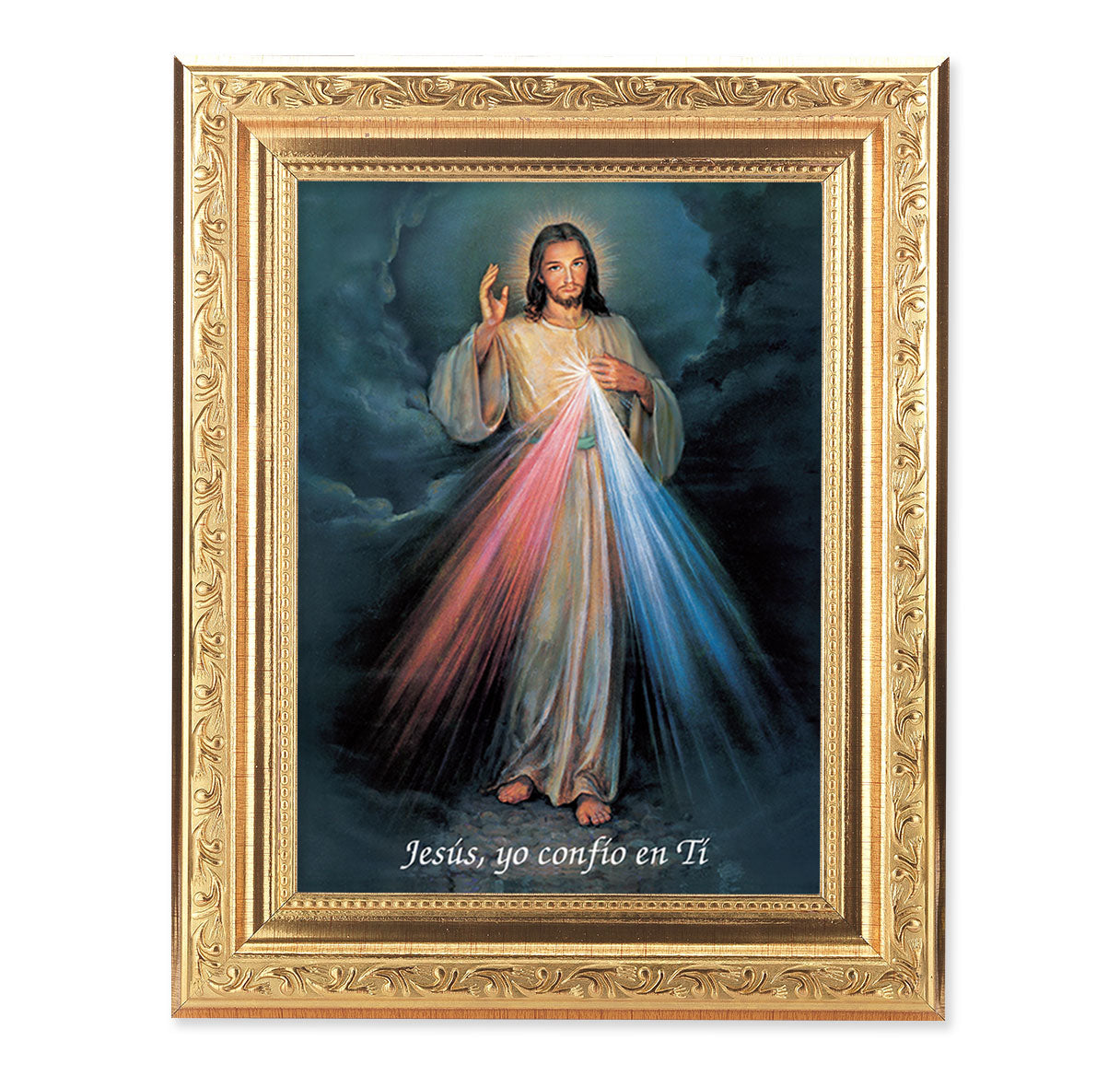 Divine Mercy (Spanish) Antique Gold Framed Art