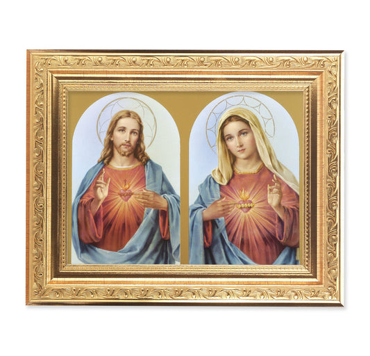 The Sacred Hearts Antique Gold Framed Art