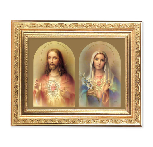 The Sacred Hearts Antique Gold Framed Art