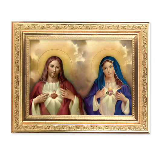 The Sacred Hearts Antique Gold Framed Art