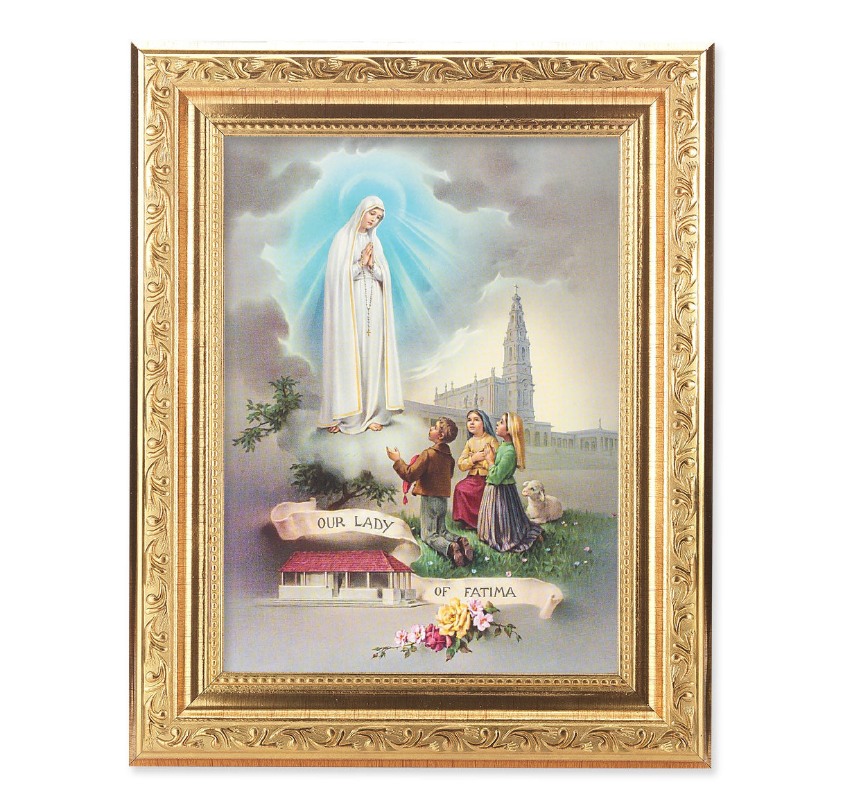 Our Lady of Fatima Antique Gold Framed Art