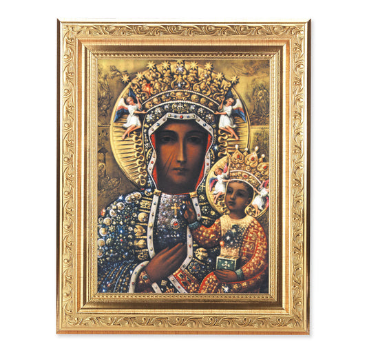 Our Lady of Czestochowa Antique Gold Framed Art